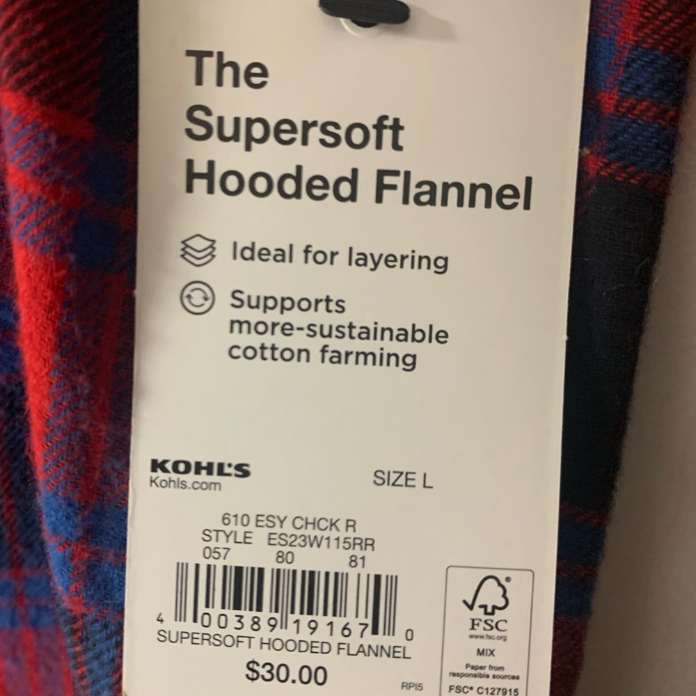 NWT The Supersoft Hooded Flannel Boys Large - Picture 5 of 6